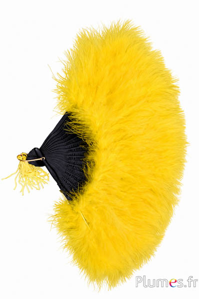 Ventaglio di piume di tacchina - 50 x 28 cm - giallo